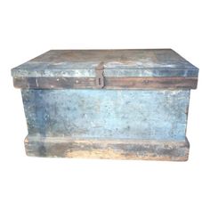 an old wooden box is shown on a white background