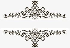 an ornate design with swirls and scrolls in black on a white background stock photo - budget