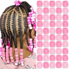 PRICES MAY VARY. Value Pack:One pack contains 50pcs pink braids beads.These beads are perfect for hair dreadlock decoration,enough quantity allows you to have more stylish hairstyle. Material:These loc beads are made of acrylic plastic,which makes our product has glossy surface,firm and not easily broken.Can be applied for a long time on different hairs. Wide Application:Braids beads are suitable for girls hair,match to many different outfit and occassion,such as daily life,school,party,holiday,and more.These beads also can be used for handicraft making,such as bracelet,necklace,keychain and so on. Easy to Use:These cute hair dreadlock beads are suitable for many different hairstyle.They are drilled with a large hole,you can easily put your braided hair into it. You can also combine these Toddler Cornrow Styles, Dreadlock Decoration, Kid Braids, Loc Beads, Pink Braids, Braids Beads, New Braided Hairstyles, Hair Braid Patterns, Kid Hairstyles