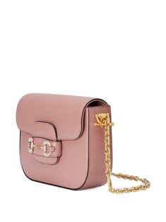 Gucci Mini Horsebit 1955 Shoulder Bag - Farfetch Shoulder Bag Pink, Gucci Mini, Gucci Women, Bottega Veneta Shoulder Bag, Louis Vuitton Shoulder Bag, Crystal Embellishment, Pink Leather, Pink Bag, Burberry Bag