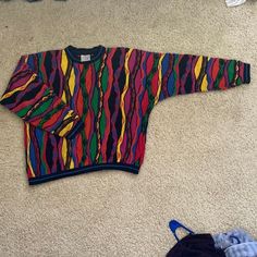 Coogi Sweater, This Is The Design That Comes To Mind When I Think Of Coogi, Classic Sweater Late 80s Early 90s Style! In Great Condition. Size Is L Coogi Is Very Inconsistent With Sizing Please Ask For Measurements If You Aren’t Sure. Coogi Sweater, Random Clothes, Late 80s, Classic Sweater, Early 90s, 90s Style, Sweaters Crewneck, Orange Red, 90s Fashion