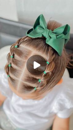 Simple Gymnastics Hairstyles, Toddler Cheer Hairstyles, Toddler Holiday Hairstyles, Hair Ideas For Little Kids, Little Mermaid Hairstyles For Kids, Toddler Hairstyles With Bow, Hairstyles For 6 Year Girl, Easy Hairstyles For Medium Hair Kids, Big Bow Hairstyle For Kids