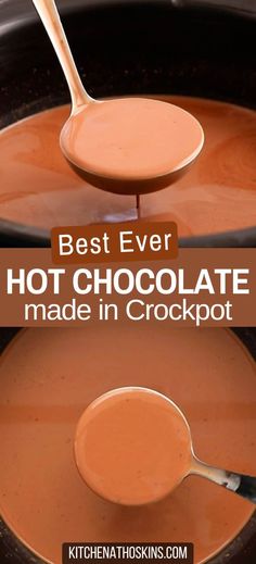 the best ever hot chocolate made in crockpot is so easy to make and delicious