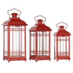 three red lanterns are shown against a white background