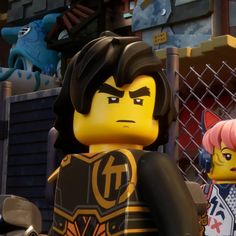 the lego movie characters are standing next to each other