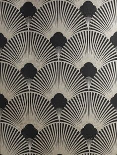 an art deco wallpaper with fan shapes