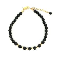 This is a natural gemstone, Black Spinel bracelet. This is adjustable from about 7 1/2” - 8 1/2”. These beads are rather large for spinel at 4 mm and 5 mm. This is a simply dazzling bracelet with beautiful AAA quality beads. The lobster clasp and chain are 14k gf which is the next best thing to full 14k gold at a fraction of the price. The 14k gold filled chains and clasps in our shop are sourced from highly reputable U.S.A. vendors and have over 100 times more 14k gold than gold plating. With p Black Spinel Bracelet, Gold Reserve, Sparkly Bracelets, The Lobster, Black Spinel, Gold Filled Chain, Lobster Clasp, Natural Gemstones, Gold Filled