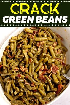 The Best Crack Green Beans (+ Easy Recipe) - Insanely Good Southern Green Bean Recipes, Green Beans Easy, Cracked Green Beans, Crockpot Green Beans, Southern Green Beans, Green Beans Side, Green Beans Side Dish, Southern Greens, Side Salads