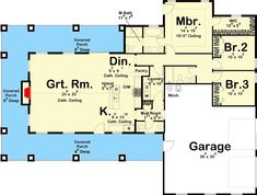 the floor plan for this house shows the garage and living area