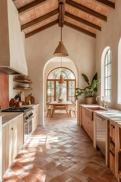 Modern Spanish Style Kitchen, Spanish Inspired Kitchen, Spanish Tile Kitchen, Modern Spanish Kitchen, Spanish Kitchen Decor, Spanish Revival Kitchen, Spanish Mediterranean Kitchen, Spanish Kitchen Design, Laundry Kitchen Combo