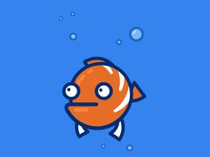 an orange fish with big eyes floating in the water