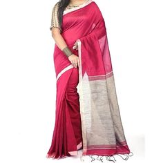 Looking for a saree that exudes elegance and sophistication? Look no further than the Slik Cotton Handloom Saree in pink. This beautiful saree is hand woven from Khadi fabric, and features a stunning Gold aanchal. The perfect choice for any formal or semi-formal occasion, the Silk Cotton Handloom Saree is sure to make you look and feel your best. * AllSizes implies that the blouse is unstitched and can be stitched into any Size #chirosbyjigyasa #indianclothingusa Pink Handloom Raw Silk Pre-draped Saree, Pink Handloom Slub Silk Pre-draped Saree, Pink Semi-stitched Slub Silk Pre-draped Saree, Pink Handloom Tussar Silk Pre-draped Saree, Pink Tussar Silk Handloom Pre-draped Saree, Pink Cotton Silk Pre-draped Saree For Puja, Pink Slub Silk Pre-draped Saree For Festivals, Elegant Pink Slub Silk Saree, Pink Slub Silk Saree In Traditional Drape