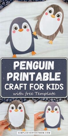 penguin printable craft for kids with free template and instructions to make them look like they are