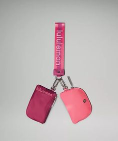 Keychain, Women, Style, Key holder, Wallet #LULULEMON #AD Wallet And Keys Aesthetic, Lulu Dual Pouch Wristlet, Lululemon Dual Pouch Wristlet Pink, Lululemon Never Lost Keychain, Pink Lulu Lemon Key Chain