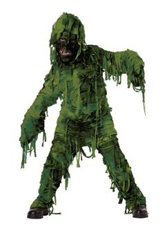 a man in a green zombie costume with the words ebay on it's side