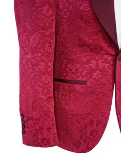 Burgundy Designer Fiore Fabric Woven In France Burgundy Satin Shawl Collar Single Button Closure Soft, natural shoulder construction Chest Barchetta Pocket Dual Vents Satin covered buttons Handmade in any size! Includes a Sebastian Cruz Couture Pocket Square of your choice! All of our jackets are made with 4" extra of fabric to ensure you don't have to send it back to us if it's too small or too big. You can tailor your jacket 2 sizes bigger and/or smaller if needed. We guarantee your satisfacti Satin Shawl, Dinner Jacket, Build A Wardrobe, Extra Fabric, Soft Natural, Wedding Looks, Top Sales, Shawl Collar, Covered Buttons