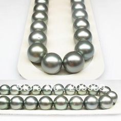 LUXURY!13~14MM ROUND GRAY TAHITIAN PEARL NECKLACE/G14k - jewelrycafee Luxury Round Pearl Necklace Fine Jewelry, Luxury Gray Pearl Jewelry, Luxury Gray Tahitian Pearl Jewelry, Luxury Tahitian Pearl Round Necklace, Luxury Gray Pearl Necklace, Tahitian Pearl Necklace, Tahitian Pearls, Pearl Necklace, Necklaces