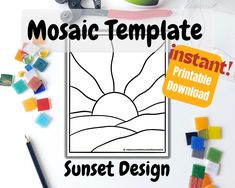 the mosaic template is displayed on top of a desk