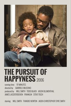 the pursuit of happiness 2006 poster with an image of a man reading to a child