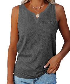 PRICES MAY VARY. Material: 95%Cotton+5%Spandex, Soft and Stretchy Fabric. Feature: V Neck Henley Shirts, Sleeveless Tank Tops, Solid Color Tees, Casual Summer Sleeveless T Shirts, Faux Pocket, Loose Fit, Lightweight, Cozy and comfortable, Chic and delightful top for summer. Match: This tank top is perfect with Jeans, denim shorts, shorts, yoga pants, leggings, dress pants, casual trousers, skirt, sneakers, boots, heels, jacket or coats and so on. Occasion: This basic tops is suitable for casual, Women Braids, Shoulder Tattoos, Women Business, Spine Tattoos, Arm Tattoos, Loose Fitting Tops, Natural Hairstyles, U Neck, Sleeveless Tshirt