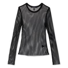 Ksubi Womens Net Mesh Long Sleeve Top (Black)