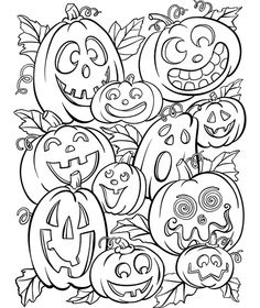 halloween coloring pages with pumpkins and jack o lanterns