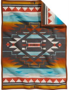 the pendleton blanket is shown in multicolors