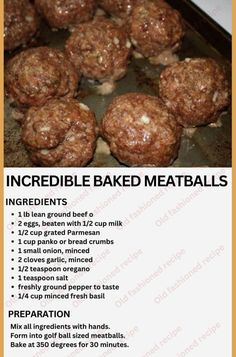 Meatballs Homemade, Hamburger Dishes, Baked Meatballs, Classic Meatloaf Recipe, Meatball Recipes Easy, Beef Recipes Easy, Beef Recipes For Dinner, Pork Dishes, Meatloaf Recipes