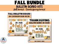 two bulletin boards with the words fall bundle