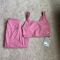 2. Gymshark Women's Pocket Leggings With Matching Sports Bra : Leggings Has Side Pockets: Nwt In Dusky Pink Color Gymshark Aesthetic, Gymshark Outfit, Gymshark Workout, Gym Shark, Pink Workout, Gymshark Women, Dream Gift, Workout Sets, Pink Sports