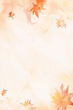 watercolor painting of leaves flying in the air