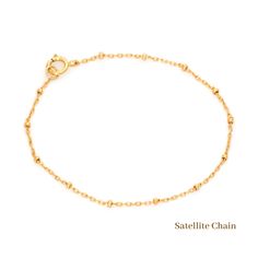 This gold chain bracelet is a great addition to your minimal jewelry collection! It is made out of high quality 14K gold filled materials to last longer and perfect for everyday wear. This dainty chain bracelet will be your new statement jewelry piece. Wear this bracelet alone or stack with other chic bracelets! D E T A I L S * 14K gold filled chain (Satellite or Figaro) * Nickel-free * Spring ring: 6 mm L E N G T H * 6 inches (15.2 cm) * 6.5 inches (16.5 cm) * 7 inches (17.7 cm) * 7.5 inches (1 14k Gold Filled Satellite Chain Bracelet As Gift, Adjustable Minimalist Gold Bracelet With Satellite Chain, Everyday Gold Plated Chain Bracelet With Satellite Chain, Minimalist 14k Gold Bracelet With Satellite Chain, Everyday Gold Plated Satellite Chain Bracelet, Everyday 14k Gold-filled Satellite Chain Bracelet, Minimalist Satellite Chain Bracelet As Gift, Minimalist 14k Gold Satellite Chain Bracelet, Minimalist Satellite Chain Bracelet Gift