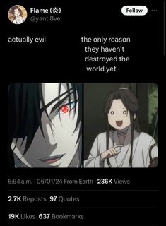 an anime meme with the caption that reads, i'm actually evil