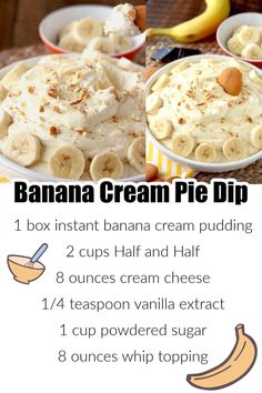 banana cream pie dip recipe with instructions