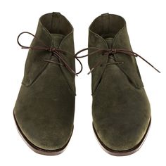 UNLINED CHUKKA BOOTS IN SUEDE (INCL. SHOE TREE) Classic Outdoor Boots With Suede Lining, Green Lace-up Boots With Leather Sole, Green Lace-up Boots With Reinforced Heel, Formal Green Boots With Reinforced Heel, Classic Green Boots With Rubber Sole, Rubber Sole Ankle Boots For Derby, Ankle Boots With Rubber Sole For Derby, Outdoor Boots With Almond Toe And Leather Sole, Classic Green Formal Boots