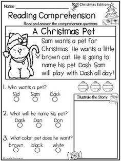 christmas worksheet for reading and writing with pictures on the page, which includes an image