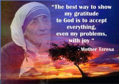 a woman with a tree in front of her and the words mother teresa on it