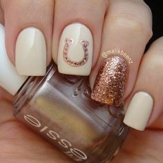 shining glitter nail art ideas 2016 Country Girl Nails, Country Nail Designs, Horse Nails, Horse Shoe Nails, Western Nails, Nail Art 3d, Shoe Nails