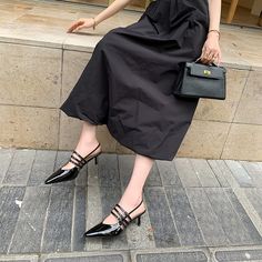 CHIKO Kaela Pointy Toe Stiletto Slingback Shoes Slingback Shoes, Rubber Sole, Heel Height, Leather Upper, Style Inspiration, Pumps, Heels, Leather