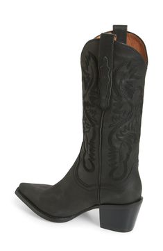 Ornate stitching furthers the rugged Western style of this iconic casual boot. 2 1/4" heel (size 8.5) 12 1/4" shaft; 13 1/2" calf circumference Pull-on style Leather upper and lining/synthetic sole Imported Women's Shoes Western Boots Women, Western Boot, Metallic Leather, Jeffrey Campbell, Western Style, Casual Boots, Western Boots, Western Fashion, Cowboy Boots