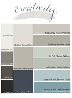 the creativity exchange color scheme is shown in shades of blue, gray and white