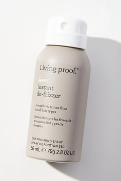 Living Proof's Instant De-Frizzer is a dry conditioning spray that instantly tames frizz on dry hair by adding softness, smoothness and shine. It's ideal for use between shampoos and provides UV protection. | Instant De-Frizzer Travel Size by Living Proof in Grey, Women's at Anthropologie Living Proof, Beauty Wellness, Shampoos, Time To Celebrate, Bad Hair, Propylene Glycol, Dry Hair, Travel Size, Hair Day