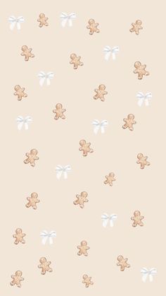 a wallpaper with teddy bears and bows on it