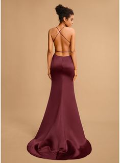 JJsHouse Sheath/Column V-neck Sweep Train Pleated Zipper Up Crossed Straps Sleeveless <=100 No Cabernet Winter Spring Summer Fall General Plus Satin Height:5.7ft Bust:33in Waist:24in Hips:35in Prom Dresses. #JJsHouse #SheathColumn #Vneck #SweepTrain #Pleated #ZipperUp #CrossedStraps #Sleeveless #<=100 #No #Cabernet #Winter #Spring #Summer #Fall #General #Plus #Satin #PromDresses Jjshouse Dresses, Sweep Train Prom Dress, Dress Train, V Neck Prom Dresses, Prom Dresses Two Piece, Two Piece Homecoming Dress, Lace Beach Wedding Dress, Lace Homecoming Dresses