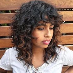 Shaggy Cut, Curly Shag Haircut, Medium Shag Haircuts, Layered Curly Hair, Medium Curly, Medium Curly Hair Styles, Shag Hairstyles, Haircuts For Curly Hair, Curly Hair With Bangs