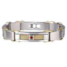 Daniel Steiger Men's Carlton Ruby Bracelet Mens Handmade Jewelry, Gold Silver Jewelry, Mens Jewerly, Gold And Silver Bracelets, Ruby Bracelet, Latest Jewellery, Mens Gold, Silver Bracelets, Types Of Shoes