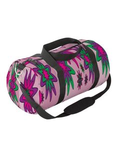 This premium duffel bag will be your go to bag for school, the gym, travel, shopping, weekends, overnights and everything in between. Our unique "Blooming Happy - Calm" design will make this duffle your new favorite. Available in two sizes. Small: 19.5” x 9.5” x 9.5” Large: 23” x 12” x 12” Durable 100% polyester shell Internal zipper pocket External mesh pocket Removable, adjustable padded shoulder strap Bag will be printed when order is received. Please allow up to two weeks for your bag to shi Functional Pink Duffle Bag For Overnight Trips, Pink Duffle Bag With Zipper For Overnight Trips, Pink Duffle Bag With Zipper Closure For Overnight Trips, Pink School Duffle Bag With Zipper Closure, Pink Gym Duffle Bag With Zipper Closure, Pink Duffle Bag With Zipper Closure For Gym, Casual Pink Duffle Bag For Weekend, Pink Large Capacity Gym Bag For Overnight Trips, Casual Pink Bag For Overnight Trips