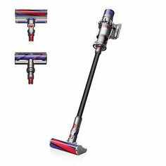 three different types of vacuum cleaners on a white background