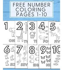 a blue and white poster with numbers for children's learning to read the alphabet