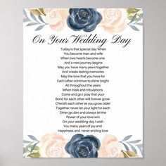 a wedding poem with roses on it